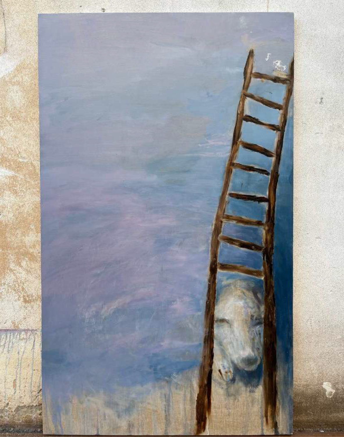Sottoscala, 2026, 90x100 cm, Olio su tela